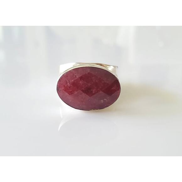 Sterling Silver East West Ruby Ring - Picture 1 of 6